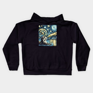 Whisker Wonderland Otter Elegance, Starry Night for Wildlife Lovers Kids Hoodie